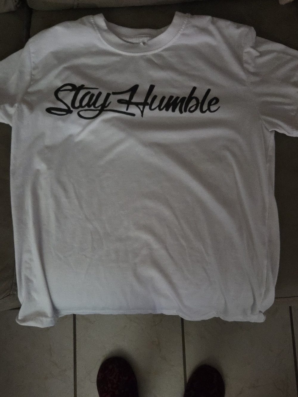 Stay Humble Woman's White Graphic Tee Medium